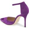 imageFSJ Women Stiletto High Heels DOrsay Pumps Pointed Closed Point Toe Ankle Strap Office Dress Shoes Size 415 M USPurple