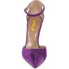 imageFSJ Women Stiletto High Heels DOrsay Pumps Pointed Closed Point Toe Ankle Strap Office Dress Shoes Size 415 M USPurple