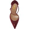 imageFSJ Women Stiletto High Heels DOrsay Pumps Pointed Closed Point Toe Ankle Strap Office Dress Shoes Size 415 M USWine Red