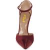 imageFSJ Women Stiletto High Heels DOrsay Pumps Pointed Closed Point Toe Ankle Strap Office Dress Shoes Size 415 M USWine Red