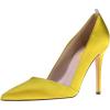 imageFSJ Women Fashion Closed Pointed Toe Pumps Stiletto High Heels Slip On Two ToneSolid Color Contrast Party Dress Office Shoes Size 415 USYellow