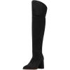 imageFSJ Women OverTheKnee Boots Round Toe Thigh High Chunky Heel Suede Pullon Long Stretch Sexy Winter Shoes Size 416 USBlack