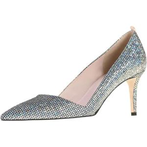 imageFSJ Women Fashion Closed Pointed Toe Pumps Stiletto High Heels Slip On Two ToneSolid Color Contrast Party Dress Office Shoes Size 415 USGlitter