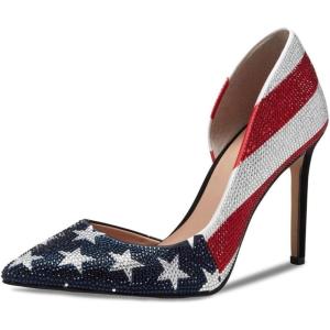 imageFSJ Women Formal Dress Shoes Pointed Toe DOrsay High Heels Sexy Stiletto Versatile Office Wear Pumps Size 415 USFlag