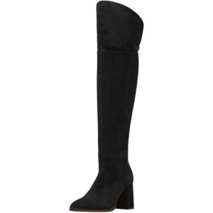 imageFSJ Women OverTheKnee Boots Round Toe Thigh High Chunky Heel Suede Pullon Long Stretch Sexy Winter Shoes Size 416 USBlack