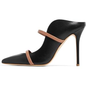 image:imageFSJ Women Fashion Pointy Toe Mules Sandals High Heels Pumps Double Straps Slide Sandals Casual Summer Outfit Shoes Size 415 M USBlack12 Cm