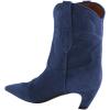image:imageFSJ Women Square Toe Comfort Kitten Low Heel Ankle Boot Pull On Bootie Winter Cowgirl Cowboy Sexy Dressy Shoes Size 416 USNavy Blue Suede