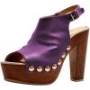 image:imageFSJ Women Studded Platform Heels Slingback Sandals Wooden Block Heel Ankle Strap Peep Toe Mules Comfortable Walking Shoes Size 416 USPurple
