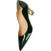 image:imageFSJ Women Classic Gold Metal Chain Pumps Pointed Toe Slip On Patent Leather Formal Block Heel Office Ladies Business Shoes Size 416 USGreen