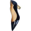 image:imageFSJ Women Classic Gold Metal Chain Pumps Pointed Toe Slip On Patent Leather Formal Block Heel Office Ladies Business Shoes Size 416 USNavy Blue