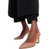 image:imageFSJ Women Classic Gold Metal Chain Pumps Pointed Toe Slip On Patent Leather Formal Block Heel Office Ladies Business Shoes Size 416 USNude