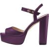 image:imageFSJ Women Classic Platform Chunky Block High Heel Sandals Ankle Strap Open Toe Comfortable Thick Heel Wedding Party Brunch Evening Dressy Shoes Size 416 USPurple