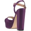 image:imageFSJ Women Classic Platform Chunky Block High Heel Sandals Ankle Strap Open Toe Comfortable Thick Heel Wedding Party Brunch Evening Dressy Shoes Size 416 USPurple