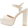 image:imageFSJ Women Classic Platform Chunky Block High Heel Sandals Ankle Strap Open Toe Comfortable Thick Heel Wedding Party Brunch Evening Dressy Shoes Size 416 USIvory White