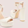 image:imageFSJ Women Classic Platform Chunky Block High Heel Sandals Ankle Strap Open Toe Comfortable Thick Heel Wedding Party Brunch Evening Dressy Shoes Size 416 USIvory White