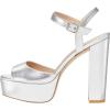 image:imageFSJ Women Classic Platform Chunky Block High Heel Sandals Ankle Strap Open Toe Comfortable Thick Heel Wedding Party Brunch Evening Dressy Shoes Size 416 USSilver