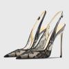 image:imageFSJ Women Closed Toe Pointy High Heel Pumps Sexy Slingback Heeled Sandals with Buckle Banquet Formal Event Dress Shoes Sizes 416 USBlack Lace