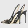 image:imageFSJ Women Closed Toe Pointy High Heel Pumps Sexy Slingback Heeled Sandals with Buckle Banquet Formal Event Dress Shoes Sizes 416 USBlack Lace