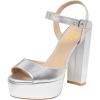 image:imageFSJ Women Classic Platform Chunky Block High Heel Sandals Ankle Strap Open Toe Comfortable Thick Heel Wedding Party Brunch Evening Dressy Shoes Size 416 USSilver