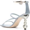 image:imageFSJ Women Bridal Square Open Toe Strappy Sandals Pearls High Heel Metal Ring Ankle Strap Rhinestones Sexy Wedding Party Prom Dress Shoes Size 416 USBaby Blue