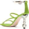 image:imageFSJ Women Bridal Square Open Toe Strappy Sandals Pearls High Heel Metal Ring Ankle Strap Rhinestones Sexy Wedding Party Prom Dress Shoes Size 416 USGreen