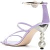 image:imageFSJ Women Bridal Square Open Toe Strappy Sandals Pearls High Heel Metal Ring Ankle Strap Rhinestones Sexy Wedding Party Prom Dress Shoes Size 416 USLavender