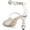image:imageFSJ Women Bridal Square Open Toe Strappy Sandals Pearls High Heel Metal Ring Ankle Strap Rhinestones Sexy Wedding Party Prom Dress Shoes Size 416 USWhite