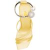 image:imageFSJ Women Bridal Square Open Toe Strappy Sandals Pearls High Heel Metal Ring Ankle Strap Rhinestones Sexy Wedding Party Prom Dress Shoes Size 416 USYellow