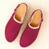 image:imageFSJ Women Closed Round Toe Clogs Fur Lining Rivets Wooden Chunky Mid Heel Slingback Mules with Studs Comfortable Shoes Size 416 USFuchsia