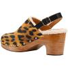 image:imageFSJ Women Closed Round Toe Clogs Fur Lining Rivets Wooden Chunky Mid Heel Slingback Mules with Studs Comfortable Shoes Size 416 USLeopard