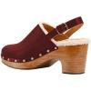 image:imageFSJ Women Closed Round Toe Clogs Fur Lining Rivets Wooden Chunky Mid Heel Slingback Mules with Studs Comfortable Shoes Size 416 USRed
