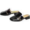 image:imageFSJ Women Closed Square Toe Block Low Heel Slide Sandals Slip On Woven Cage Backless Mules Casual Outdoor Shoes Size 415 USBlack