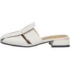 image:imageFSJ Women Closed Square Toe Block Low Heel Slide Sandals Slip On Woven Cage Backless Mules Casual Outdoor Shoes Size 415 USWhite