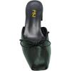 image:imageFSJ Women Cute Bowknot Mules Square Toe Block Low Heel Backless Slides Sandals Comfortable Slip On Dress Slippers Size 416 USGreen