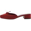 image:imageFSJ Women Cute Bowknot Mules Square Toe Block Low Heel Backless Slides Sandals Comfortable Slip On Dress Slippers Size 416 USRed