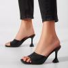 image:imageFSJ Women Fashion Square Open Toe High Heel Mules Slip On Summer Dress Slide Sandal Shoes Size 415 USBlack