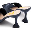 image:imageFSJ Women Fashion Square Open Toe High Heel Mules Slip On Summer Dress Slide Sandal Shoes Size 415 USNavy