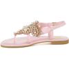 image:imageFSJ Women Pearl Flat Sandals TStrap Bride Wedding Dress Flip Flops with Clip Toe Comfortable Adjustable Ankle Strap Shoes Size 416 USPink
