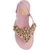 image:imageFSJ Women Pearl Flat Sandals TStrap Bride Wedding Dress Flip Flops with Clip Toe Comfortable Adjustable Ankle Strap Shoes Size 416 USPink