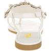 image:imageFSJ Women Pearl Flat Sandals TStrap Bride Wedding Dress Flip Flops with Clip Toe Comfortable Adjustable Ankle Strap Shoes Size 416 USWhite