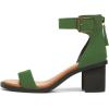 image:imageFSJ Women Retro Open Toe Block Low Heel Sandals Ankle Strap Back Zipper Ladies Casual Summer Walking Shoes Size 415 USGreen