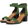 image:imageFSJ Women Retro Open Toe Block Low Heel Sandals Ankle Strap Back Zipper Ladies Casual Summer Walking Shoes Size 415 USGreen