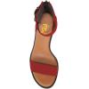 image:imageFSJ Women Retro Open Toe Block Low Heel Sandals Ankle Strap Back Zipper Ladies Casual Summer Walking Shoes Size 415 USRed