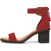 image:imageFSJ Women Retro Open Toe Block Low Heel Sandals Ankle Strap Back Zipper Ladies Casual Summer Walking Shoes Size 415 USRed