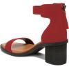 image:imageFSJ Women Retro Open Toe Block Low Heel Sandals Ankle Strap Back Zipper Ladies Casual Summer Walking Shoes Size 415 USRed