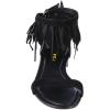 image:imageFSJ Women Retro Tassel Flat Sandals Bohemian Featherlike Leather Fringe Ankle Strap Open Toe Buckle Casual Summer Dress Shoes Size 416 USBlack