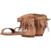 image:imageFSJ Women Retro Tassel Flat Sandals Bohemian Featherlike Leather Fringe Ankle Strap Open Toe Buckle Casual Summer Dress Shoes Size 416 USBrown