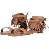 image:imageFSJ Women Retro Tassel Flat Sandals Bohemian Featherlike Leather Fringe Ankle Strap Open Toe Buckle Casual Summer Dress Shoes Size 416 USBrown