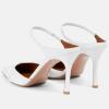 image:imageFSJ Women Sexy Stiletto High Heels Mule Rhinestones Strappy Slide Pumps Slip On Pointed Closed Toe Backless Sandals Wedding Party Dress Shoes Size 416 USWhite