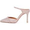 image:imageFSJ Women Sexy Stiletto High Heels Mule Rhinestones Strappy Slide Pumps Slip On Pointed Closed Toe Backless Sandals Wedding Party Dress Shoes Size 416 USPink Crystal